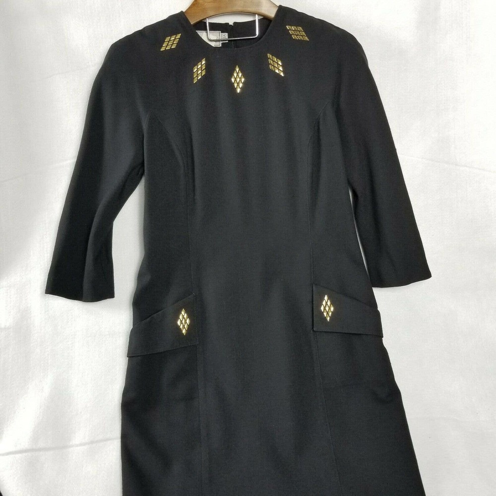 Vintage Howard Wolf Dress Size 8 Studded Black